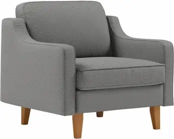 Karrige një vendëshe Robin, ngjyrë obsidian, këmbë druri, Atelier del Sofa