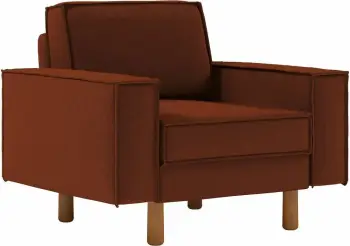 Karrige një vendëshe, ngjyrë e kuqe tjegulle, këmbë druri arre, Atelier del Sofa, Sparrow 1