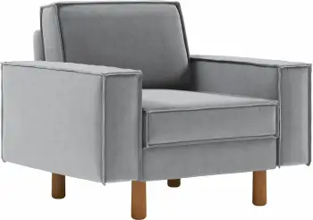Karrige një vendëshe Atelier del Sofa, ngjyrë gri mjegull, këmbë dru arre, Sparrow 1