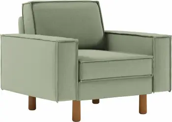Fotelje një vendi, ngjyrë jeshile deti, këmbë dru arre, Atelier del Sofa, Sparrow 1