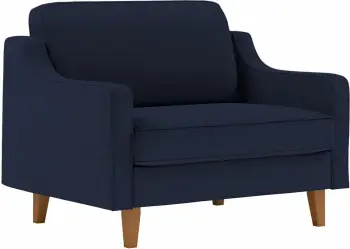 Divan një vendësh Robin, ngjyrë blu nate, këmbë druri, Atelier del Sofa