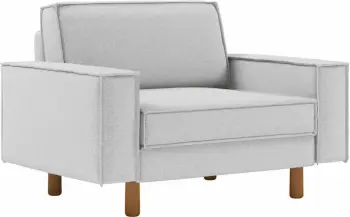 Karrige divan një vend, Atelier del Sofa, Sparrow Loveseat, ngjyrë Pebble, këmbë druri Walnut