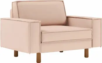 Karrige e madhe një vend, ngjyrë salmon, këmbë druri arre, Atelier del Sofa Sparrow