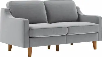 Divan dy ulëshe Atelier del Sofa, Robin 2, ngjyrë gri mjegull, këmbë dru arre