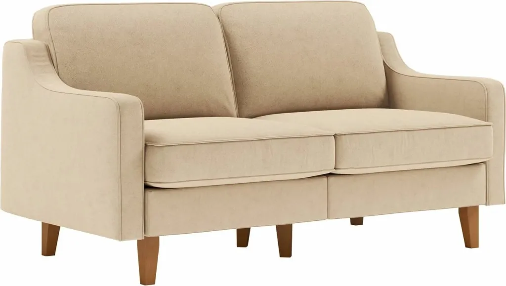 Divan dy vendësh Atelier del Sofa, Robin 2, ngjyrë rëre dhe dru arre - 1