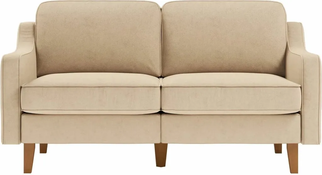 Divan dy vendësh Atelier del Sofa, Robin 2, ngjyrë rëre dhe dru arre - 2