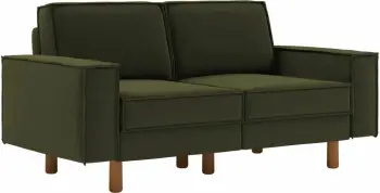 Divan dyvendësh Atelier del Sofa, ngjyrë jeshile vaji, këmbë druri arre, Sparrow 2
