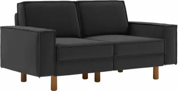 Divan dy-vendësh Atelier del Sofa, Sparrow 2, ngjyrë gri nate, këmbë druri arre
