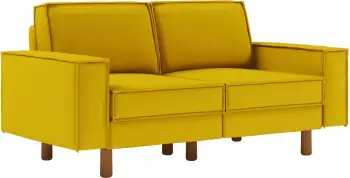 Divan dy ulës, ngjyrë sunflower, këmbë druri walnut, Atelier del Sofa Sparrow 2