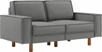 Divan dy vendësh Atelier del Sofa, ngjyrë obsidian, këmbë dru arre, Sparrow 2