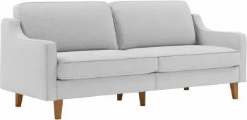 Divan treshe Robin, ngjyrë Pebble, këmbë druri Walnut