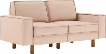 Divan dy ulëshe, ngjyrë salmon, këmbë dru arre, Atelier del Sofa Sparrow 2