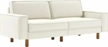 Divan treshe Atelier del Sofa, Sparrow 3, ngjyrë Milk Froth, këmbë arrë