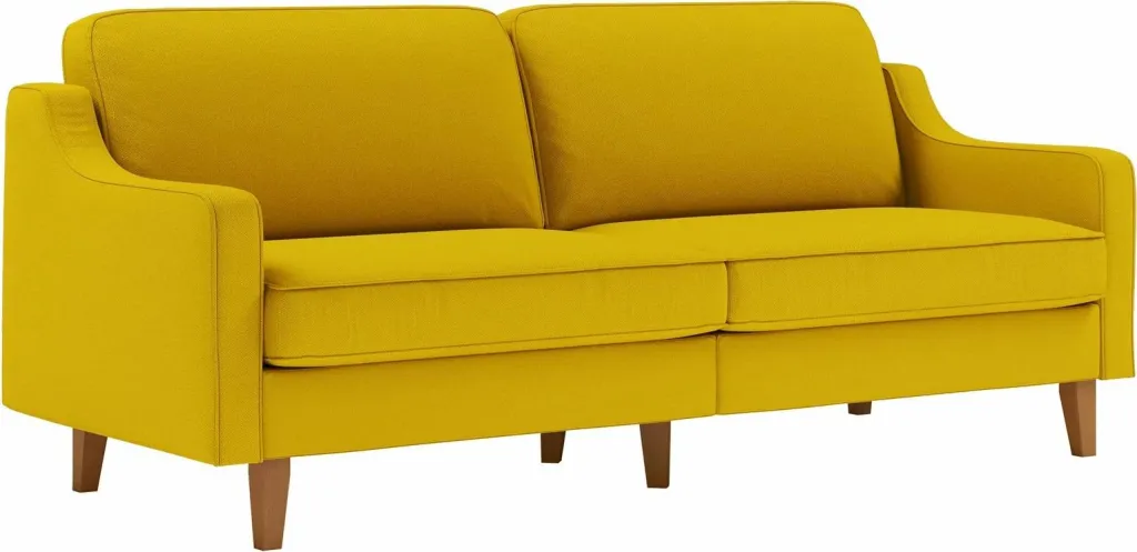 Divan treshe Robin 3, ngjyrë sunflower dhe walnut - 1