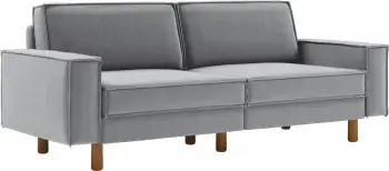 Divan treshe, Atelier del Sofa, Sparrow 3, ngjyrë gri mjegull, këmbë dru arre