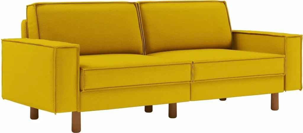 Divan treshe Atelier del Sofa, ngjyrë sunflower, walnut - 1