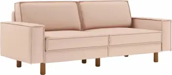 Divan treshe, ngjyrë salmon, këmbë druri arre, Atelier del Sofa Sparrow 3