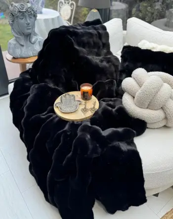 Shall për divan, Bubble, 200x75, ngjyrë e zezë