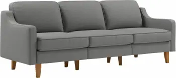 Divan treshe Robin Extra, ngjyrë obsidian dhe arr, Atelier del Sofa
