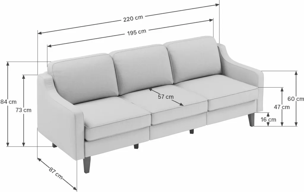 Divan treshe Robin Extra, ngjyrë e gjelbër vaj, këmbë druri arre - 4