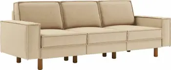 Divan treshe, ngjyrë rërë, këmbë druri arre, Atelier del Sofa Sparrow Extra 3