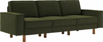 Divan treshe, ngjyrë jeshile vaji, këmbë druri arre, Atelier del Sofa, Sparrow Extra 3