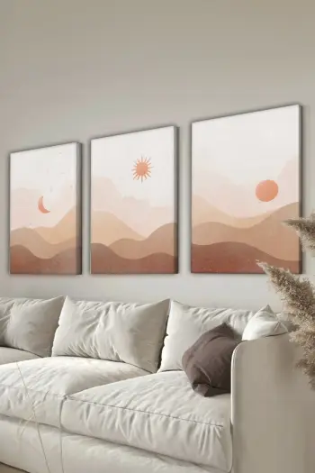 Set pikturash dekorative në kanavacë (3 copë), Wallity, 50x70cm