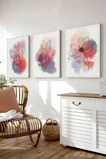 Set pikturash dekorative në kanavacë, shumëngjyrëshe, Wallity, 3Cnvs11, 50x70cm (3 copë)