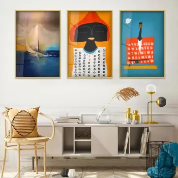 Pikturë dekorative prej xhami të temperuar, Wallity, Huhu385, 60x90cm (3 copë)