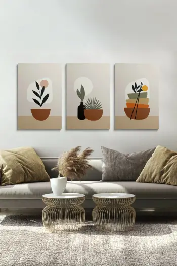 Pikturë dekorative në kanavacë (3 copë), Wallity, Ersycnvs15, 40x60cm
