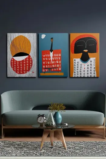 Pikturë dekorative në kanavacë (3 copë), Wallity, Ersycnvs3, 40x60cm