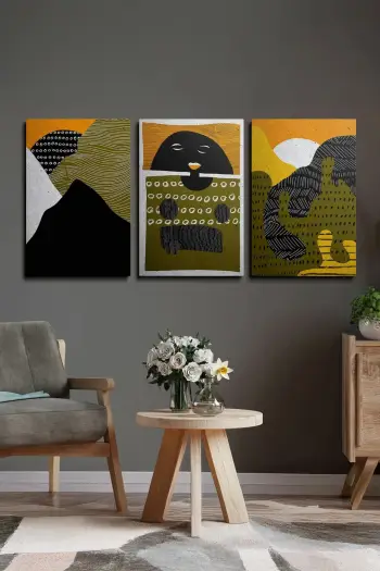 Pikturë dekorative në kanavacë (3 copë), Wallity, Ersycnvs2, 50x70cm