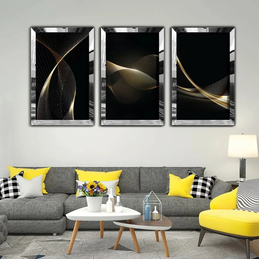 Pikturë dekorative MDF-Plexiglass (3 copë), Wallity, Huhu405, 30x40cm - 1