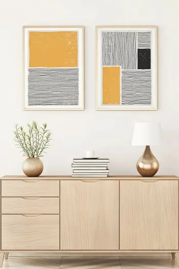 Pikturë dekorative me kornizë MDF (2 copë), Wallity, Huhu130, 20x30cm