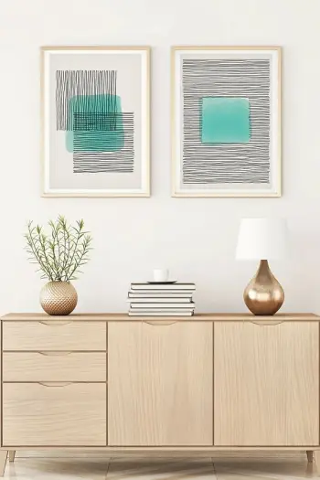 Piktura dekorative me kornizë, MDF, 2 copë, Wallity, Huhu141, 20x30cm