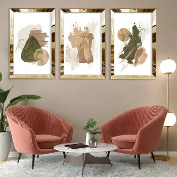 Pikturë dekorative MDF-Plexiglass (3 copë), Wallity, Huhu394, 40x60cm