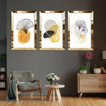 Pikturë dekorative MDF-Plexiglass (3 copë), Wallity, Huhu395, 40x60