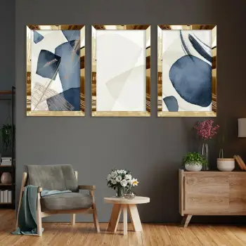Pikturë dekorative MDF-Plexiglass (3 copë), Wallity, Huhu396, 50x70 cm