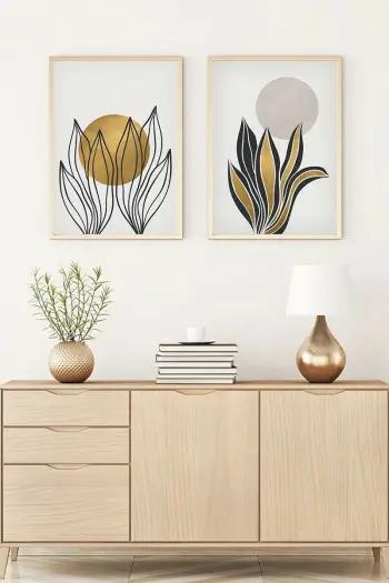 Pikturë dekorative me kornizë, MDF, 2 copë, Wallity, Huhu78, 20x30cm