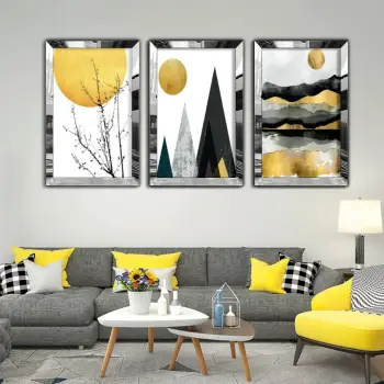 Pikturë dekorative MDF-Plexiglass (3 copë), Wallity, Huhu401, 50x70cm