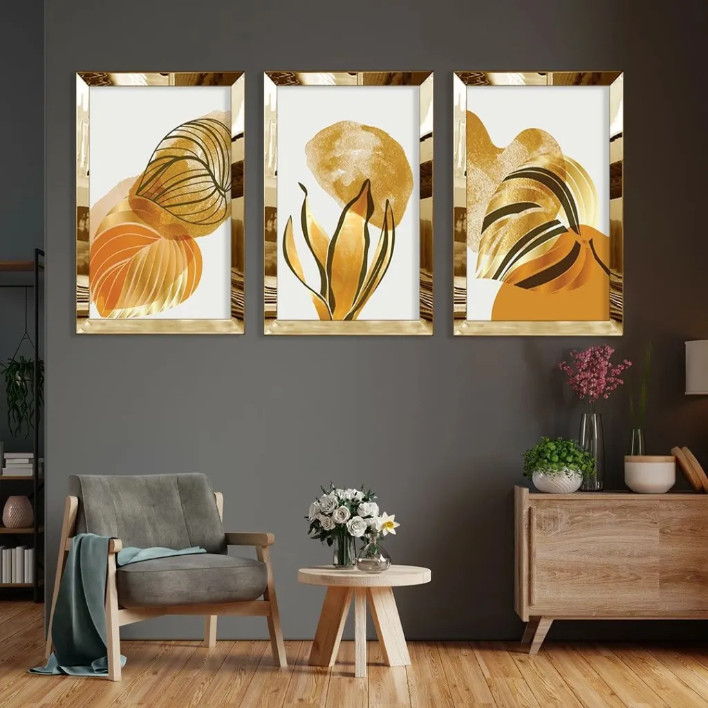 Pikturë dekorative MDF-Plexiglass (3 copë), Wallity, Huhu399, 50x70 - 1