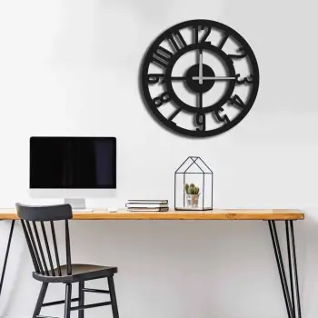 Orë muri dekorative prej metali, Wallity, MTS - 004, e zezë, 49x49cm