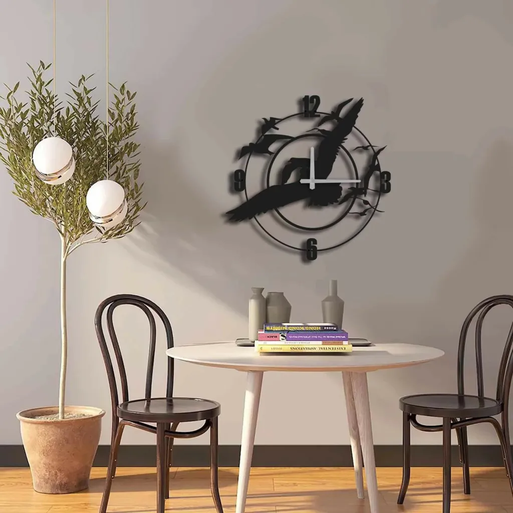 Orë muri dekorative prej metali, Wallity, MTS - 008, e zezë, 49x49cm - 2