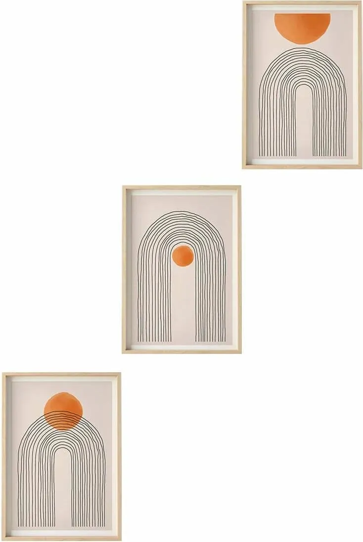 Pikturë dekorative me kornizë, 3 copë, MDF, Wallity, Huhu133, 20x30cm - 2
