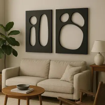 Pikturë dekorative MDF (2 copë), Wallity, e zezë, 40x60cm