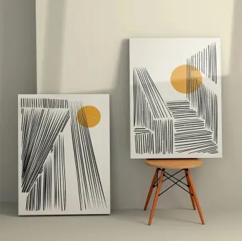 Pikturë dekorative në kanavacë (2 copë), Wallity, 2KNV4258, 50x70cm