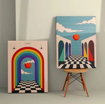 Pikturë dekorative në kanavacë (2 copë), Wallity, 2KNV4287, 50x70