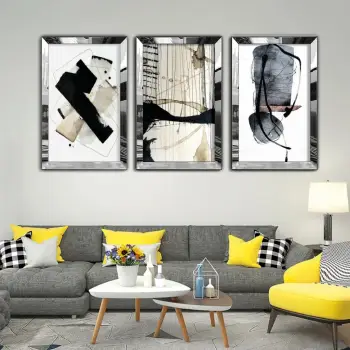 Pikturë dekorative MDF-Plexiglass (3 copë), Wallity, Huhu408, 40x60cm
