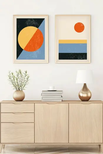 Pikturë dekorative me kornizë MDF (2 copë), Wallity, Huhu11, 30x40cm