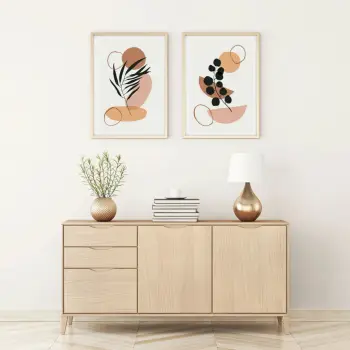 Pikturë dekorative me kornizë, 2 copë, MDF, Wallity, Huhu126, shumëngjyrëshe, 30x40cm